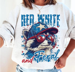 Red White and Feral Sweatshirt