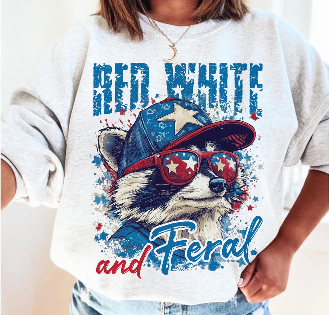 Red White and Feral Sweatshirt