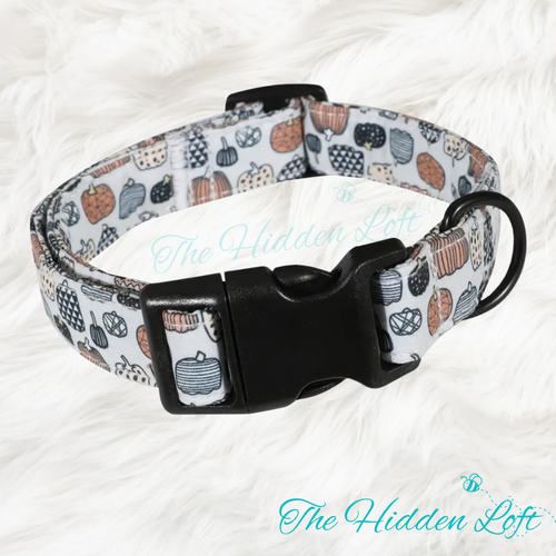 Plaid Pumpkins Dog Collar