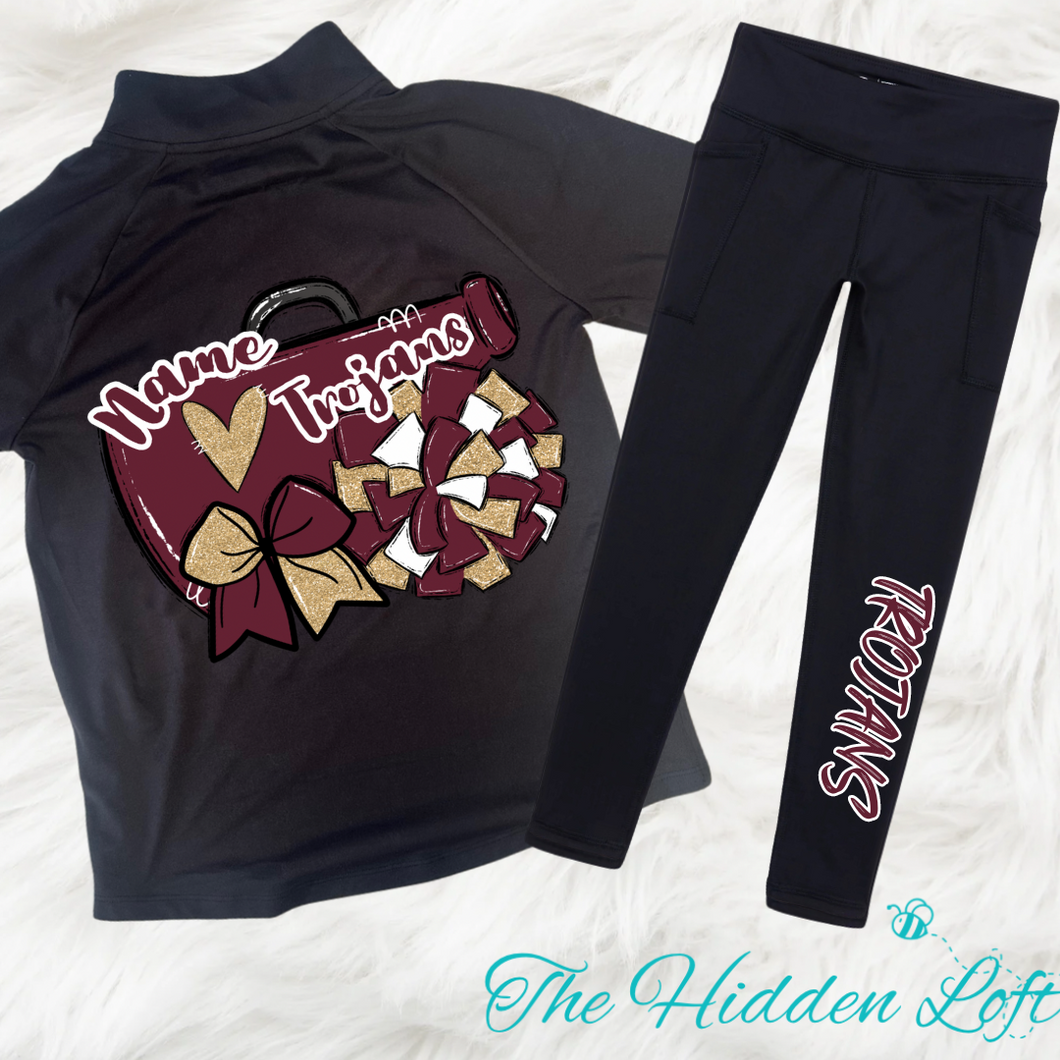 Custom Trojans Cheer Quarter Zip & Legging Outfit