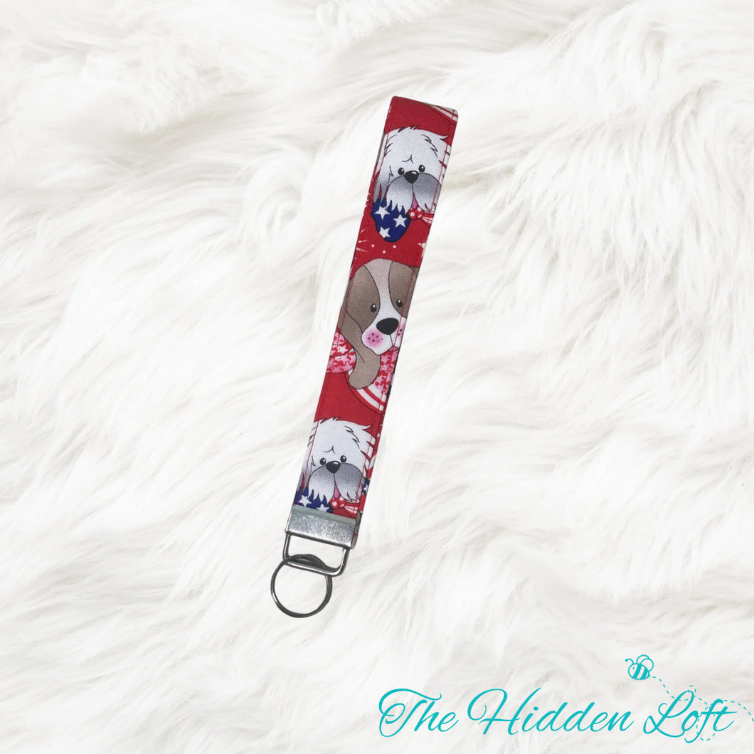 Patriotic Dogs Keychain
