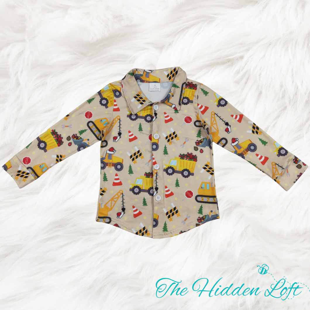 Boys Christmas Construction Shirt