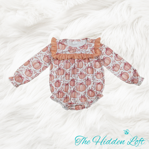 Ruffled Pumpkin Bubble Romper