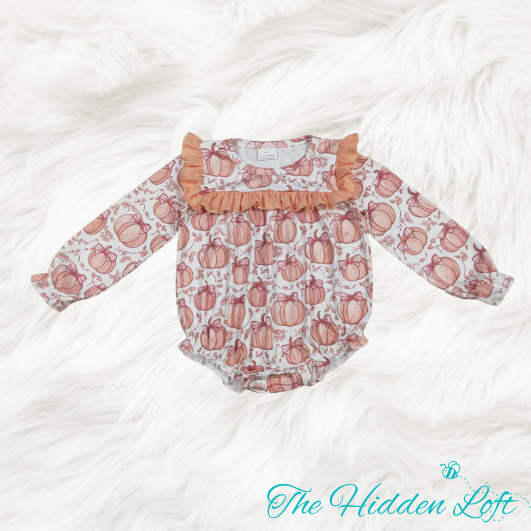 Ruffled Pumpkin Bubble Romper