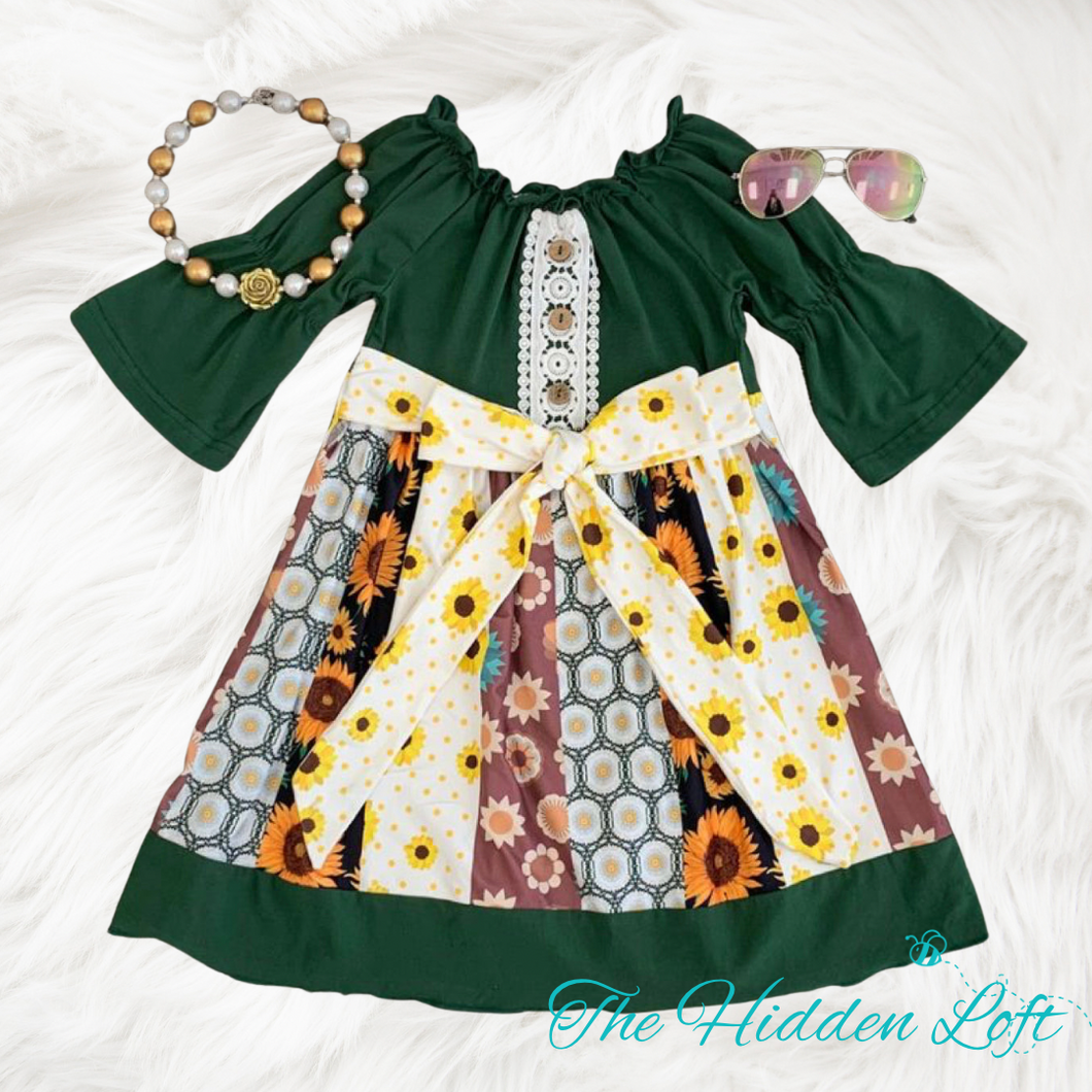 Green Sunflower Dress