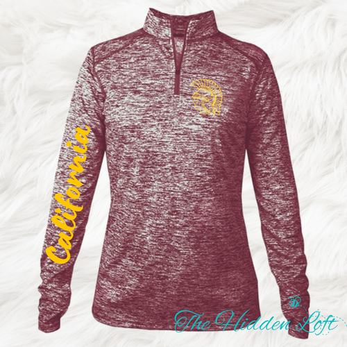 California Trojan Heather Maroon Women’s 1/4 Zip