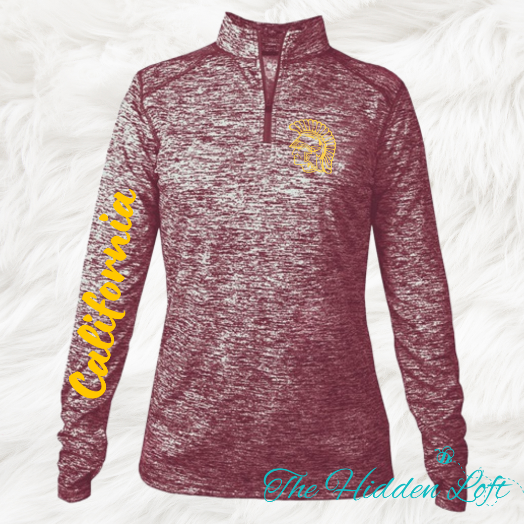 California Trojan Heather Maroon Women’s 1/4 Zip
