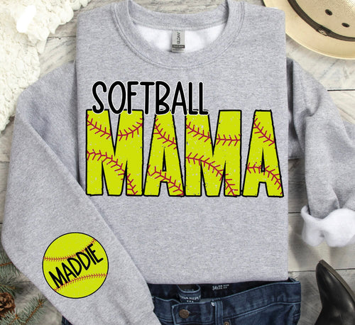 Personalized Softball Mama Sweatshirt