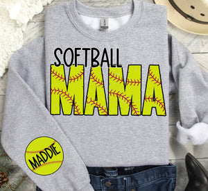 Personalized Softball Mama Sweatshirt