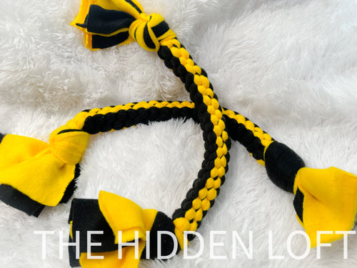 Black and Gold Fleece Rope Dog Toys