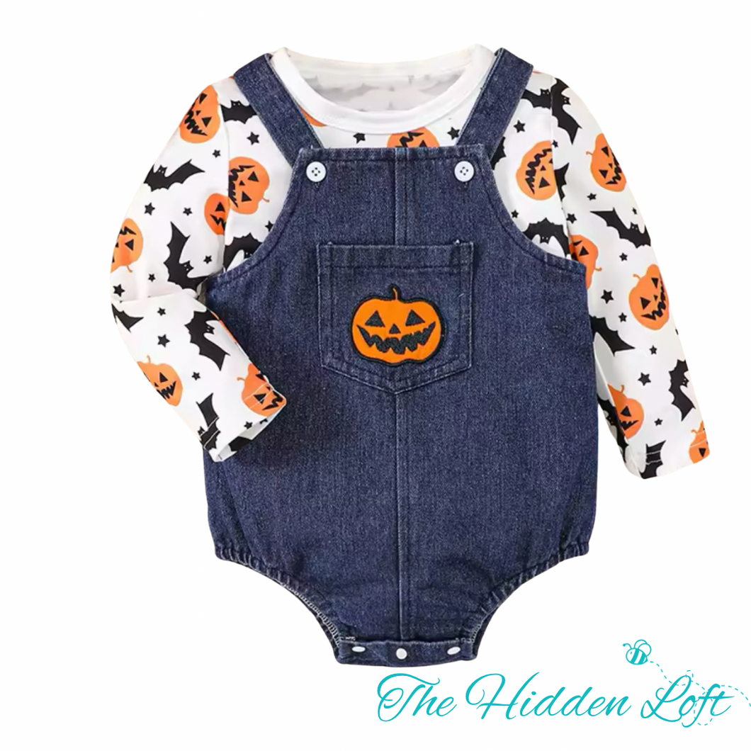 Denim Halloween Romper