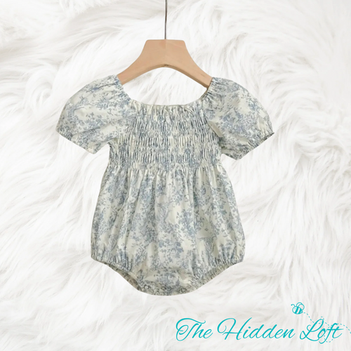 Vintage Inspired Floral Baby Romper