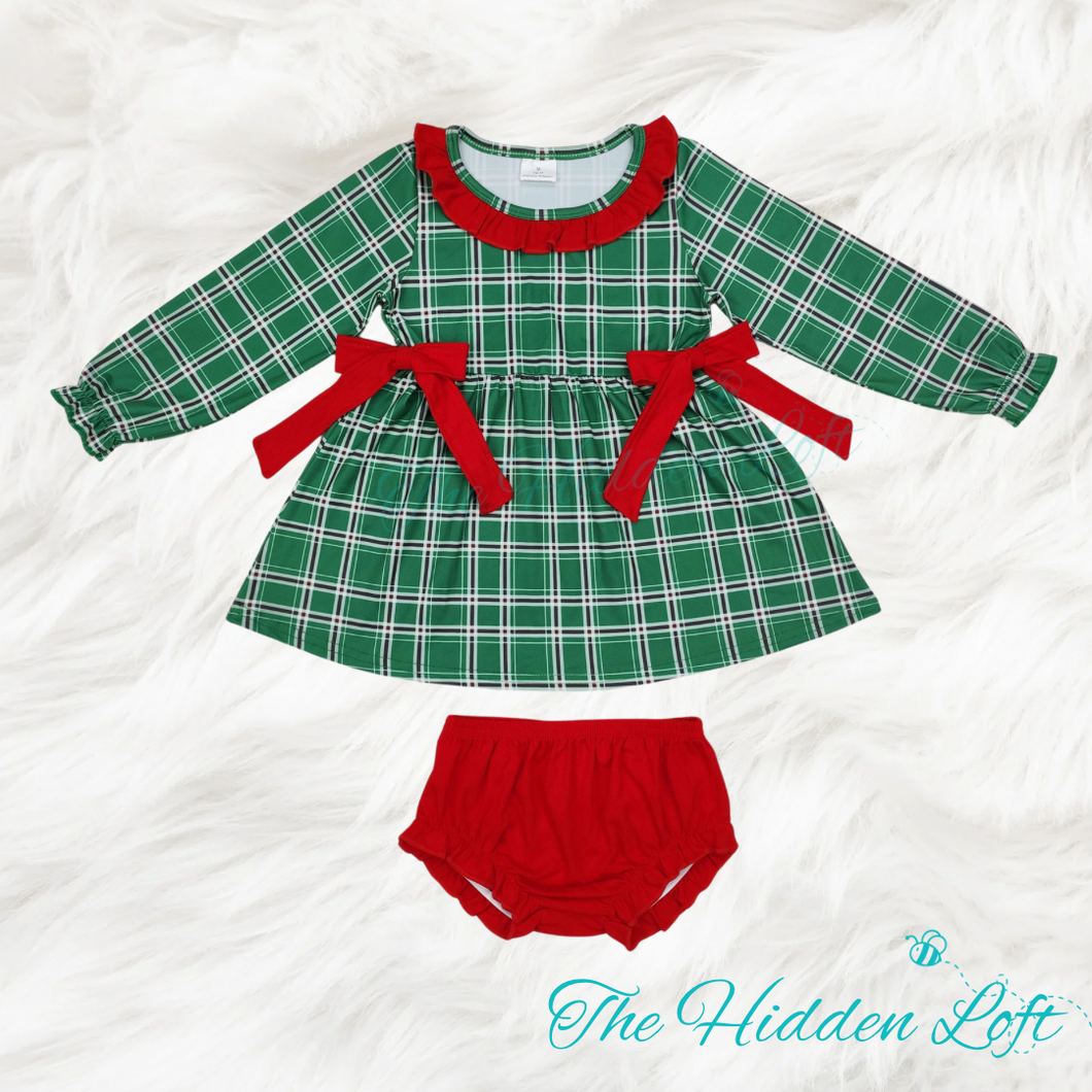 Baby Christmas Plaid Outfit