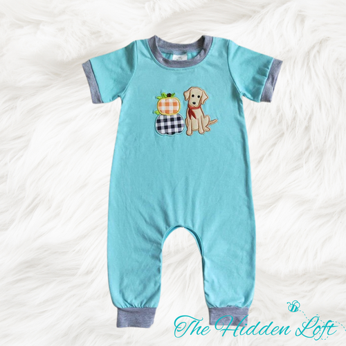 Dog w/ Pumpkin Baby Romper