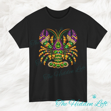 Load image into Gallery viewer, Mardi Gras Faux Gem Crawfish T-shirt