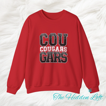 Load image into Gallery viewer, Faux Glitter Cougars Sweatshirt