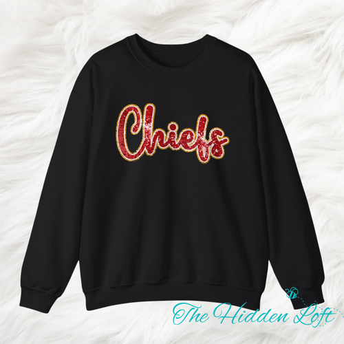 Chiefs Faux Glitter Sweatshirt