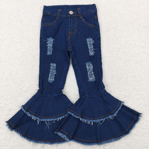 Girl’s Distressed Denim Bell Bottoms