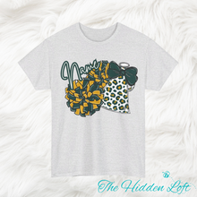 Load image into Gallery viewer, Personalized Green &amp; Gold Cheer T-Shirt