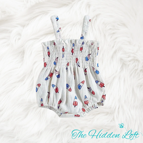 Patriotic Popsicle Baby Girl Romper