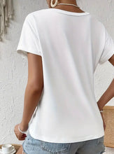 Load image into Gallery viewer, Split Front Twist Short Sleeve Top