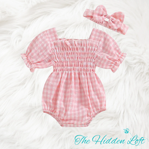 Pink and White Baby Romper