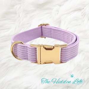 Lilac Corduroy Dog Collar