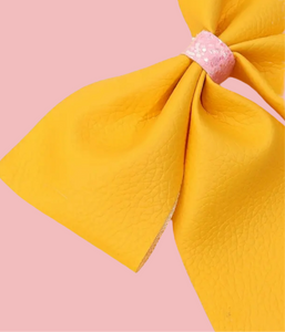 Pencil Faux Leather Hair Bow