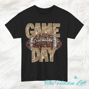 Faux Glitter Game Day T-Shirt