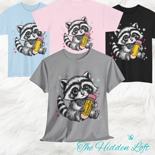 Raccoon with Pencil T-Shirt