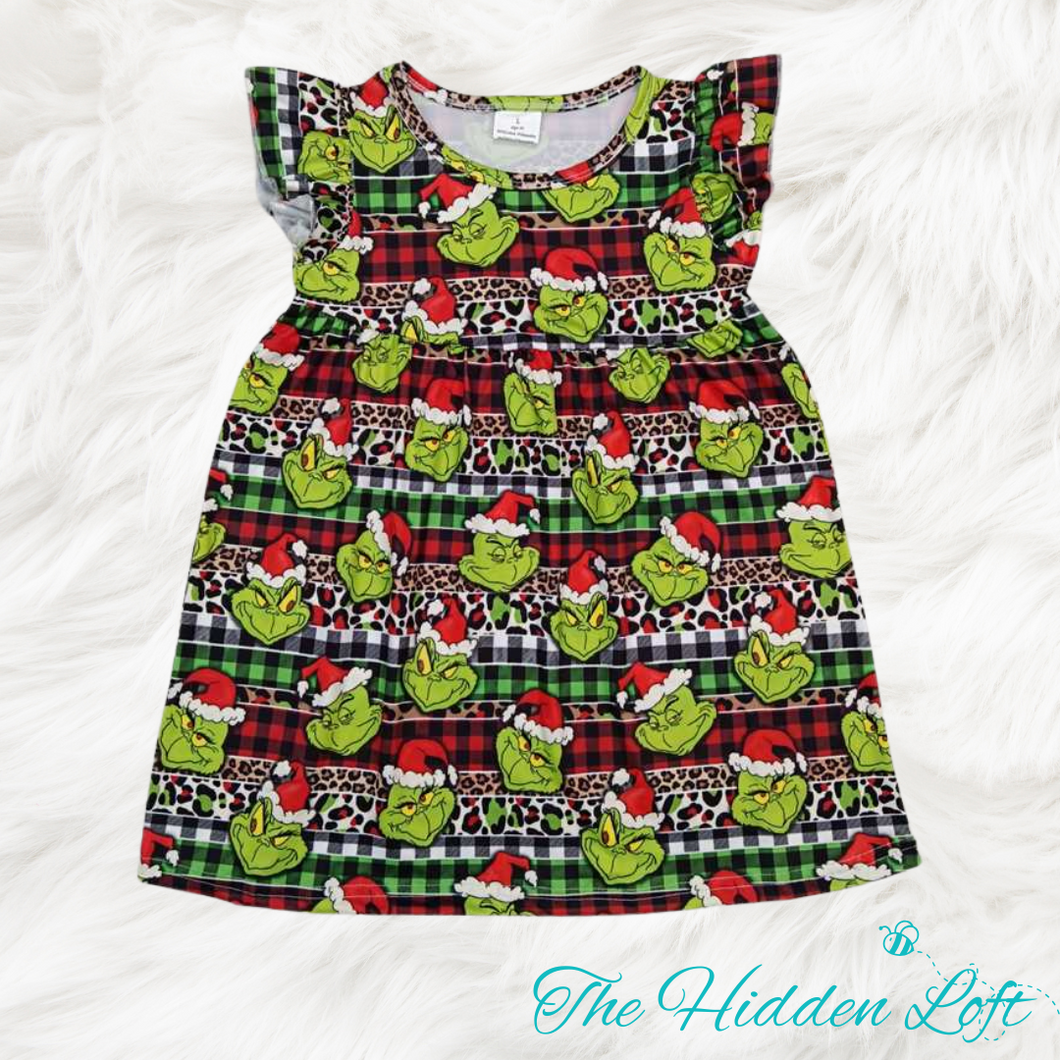 Plaid Grinch Dress