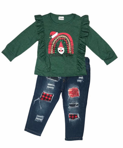 Christmas Distressed Jeans Outfit