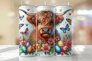 Easter Highland Cow Tumbler