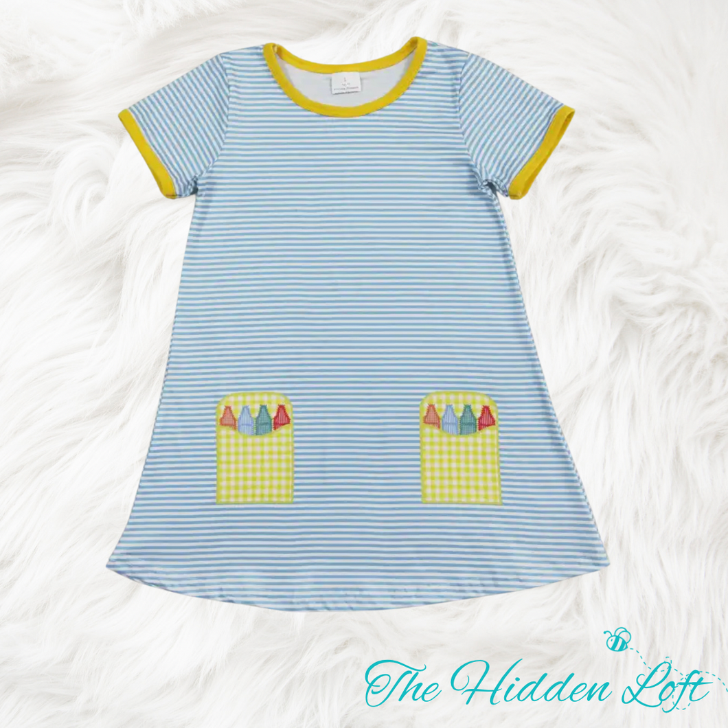 Girl’s Striped Crayon Dress