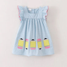 Load image into Gallery viewer, Blue Gingham Pencil Dress