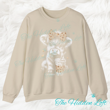 Load image into Gallery viewer, Faux Ice Coffee Highland Cow Sweatshirt
