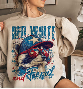 Red White and Feral Sweatshirt