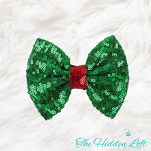 Load image into Gallery viewer, Christmas Sequin Hair Bows