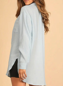 Light Blue Cotton Button Up