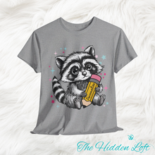 Load image into Gallery viewer, Raccoon with Pencil T-Shirt