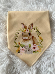 Cream Floral Bunny Pet Bandana