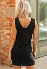 Load image into Gallery viewer, Black Corduroy Sleeveless Dress