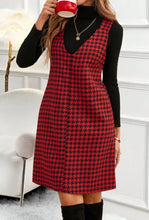 Load image into Gallery viewer, Red Houndstooth Sleeveless Dress
