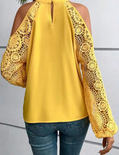 Load image into Gallery viewer, Yellow Off Shoulder Lace Blouse