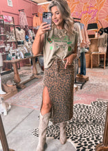Load image into Gallery viewer, Denim Leopard Skirt