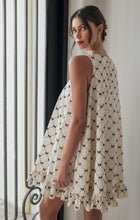 Load image into Gallery viewer, Bow Print Pearl Button Back Dress