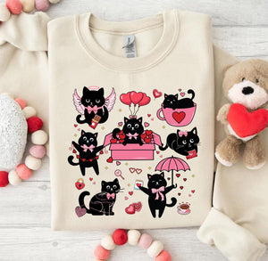 Valentine Cats Sweatshirt