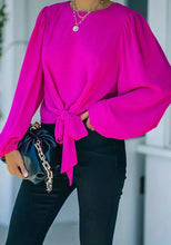 Load image into Gallery viewer, Fushia Tie Blouse