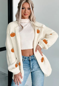 Pumpkin Cardigan Sweater