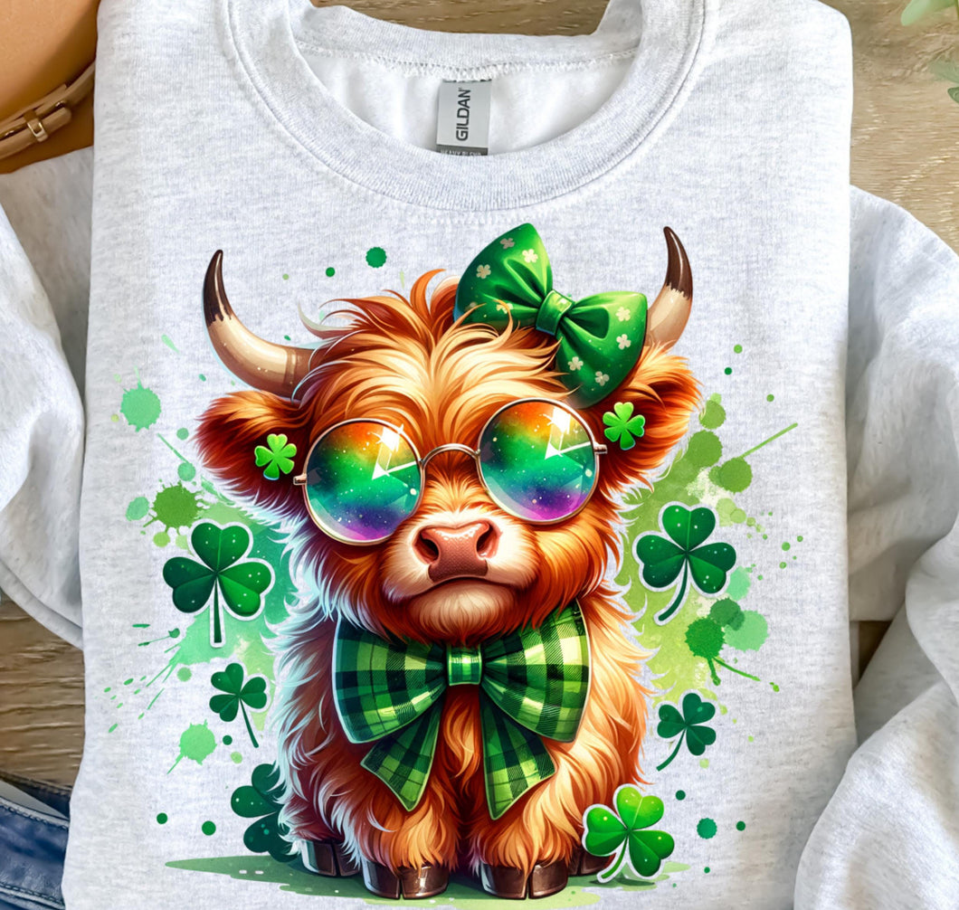 St. Patrick’s Day Highland Cow Sweatshirt